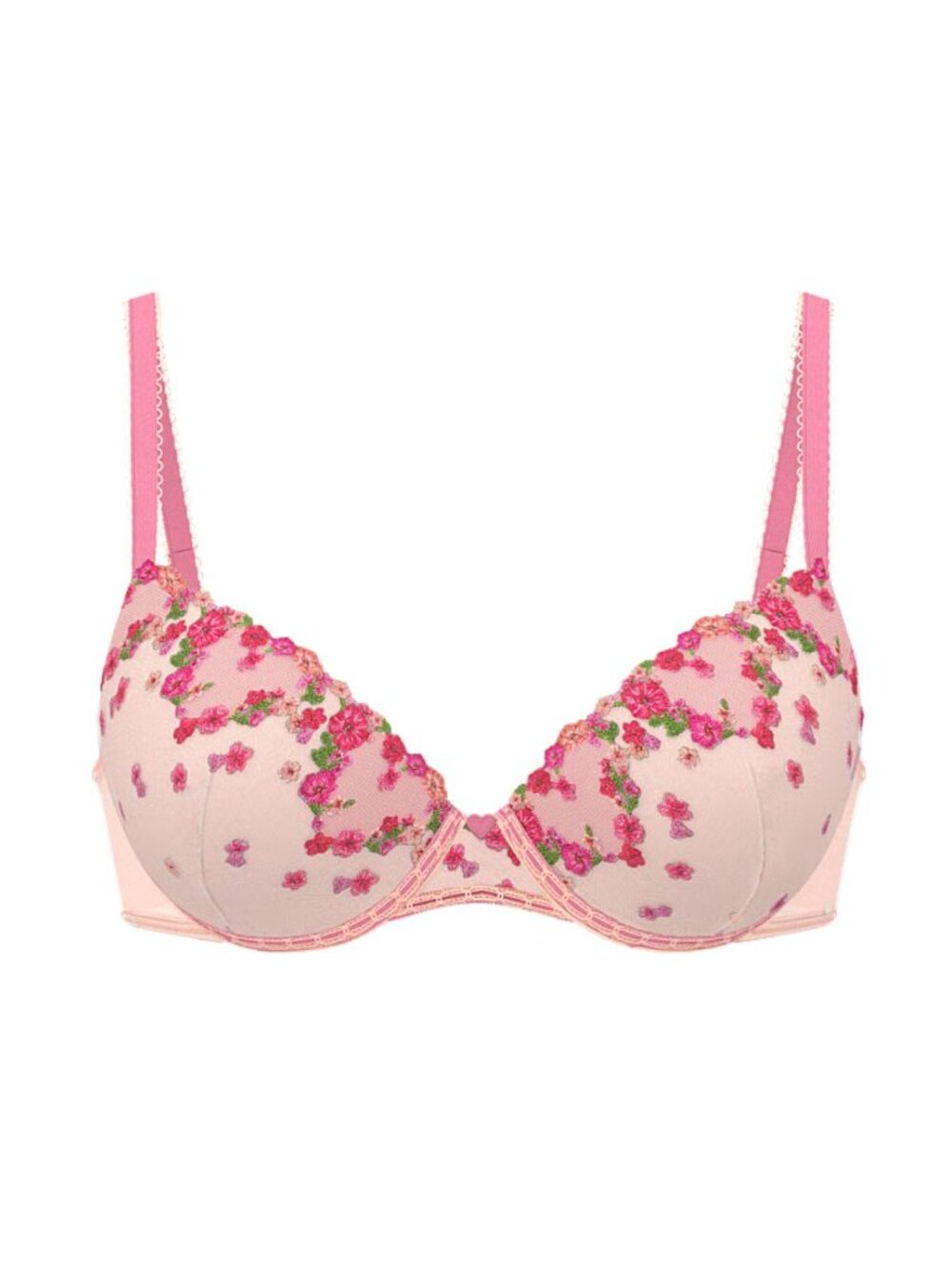 New! Victoria’s Secret Pink Hearts Roses Embroidery Push-Up Bra 38C 34220